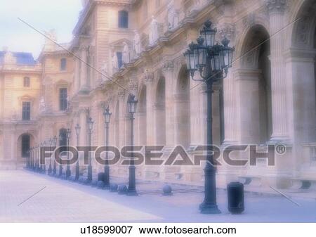 Stock Photo - outdoor, Europe, building, soft focus, sky, road. Fotosearch