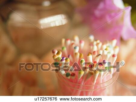 Stock Photograph - setting, jar, background, cotton stick, romantic, mood. Fotosearch