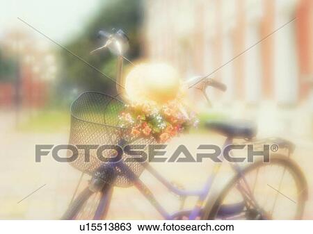 soft focus, romantic, hat, building, background, flower, bicycle View Large Photo Image Stock Image - soft focus, romantic, hat, building, background, flower, bicycle. Fotosearch