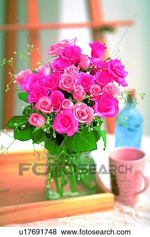 leaf, light, tray, table, vase, rose View Large Photo Image Stock Photo - leaf, light, tray, table, vase, rose. Fotosearch