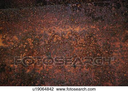 Stock Image - structure, iron, rust, material, brown, metal. Fotosearch