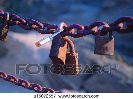 structure, material, iron, chain, lock, rust View Large Photo Image Stock Photo - structure, material, iron, chain, lock, rust. Fotosearch
