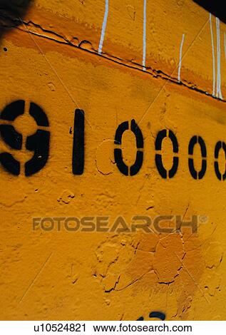 structure, material, wall, painted, number, metal View Large Photo Image Stock Image - structure, material, wall, painted, number, metal. Fotosearch