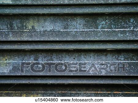 Stock Image - structure, material, wall, stripe, metal. Fotosearch