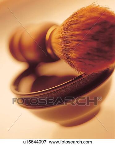 Stock Photo - close up, shaving brush, indoor. Fotosearch