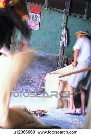 Stock Photo - farmer, calendar, duster, wall, hat, village. Fotosearch