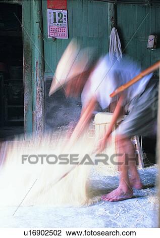 Stock Image - farmer, calendar, iron canned, duster, wall, hat. Fotosearch