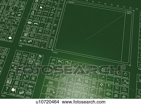 Picture - computer aided design, planning, blueprint. Fotosearch