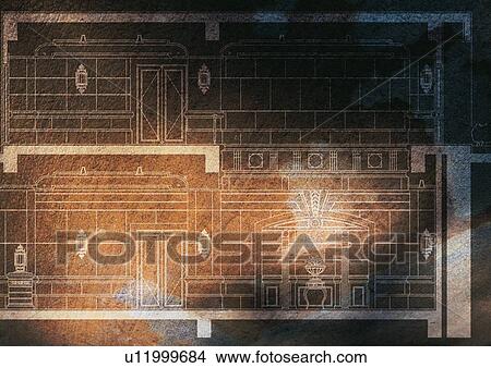 Picture - computer aided design, planning, blueprint. Fotosearch