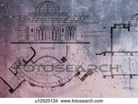 Picture - computer aided design, planning, blueprint. Fotosearch