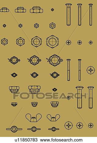 Stock Image - computer aided design, planning, blueprint. Fotosearch