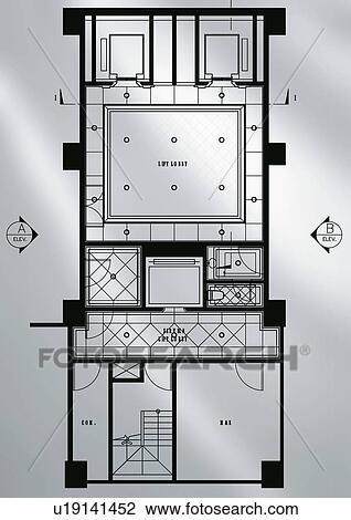 Stock Image - computer aided design, planning, blueprint. Fotosearch