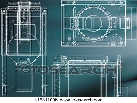 Stock Photograph - computer aided design, planning, blueprint. Fotosearch