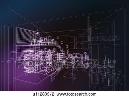 Stock Image - representation, planning, outline, computer aided design, drawing. Fotosearch