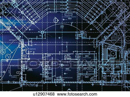 Stock Photo - sketch, blueprints, design, form, cad, outline. Fotosearch