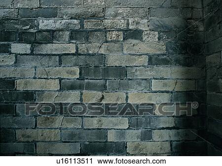 Stock Image - outdoor, wall, brick, stone, rock. Fotosearch