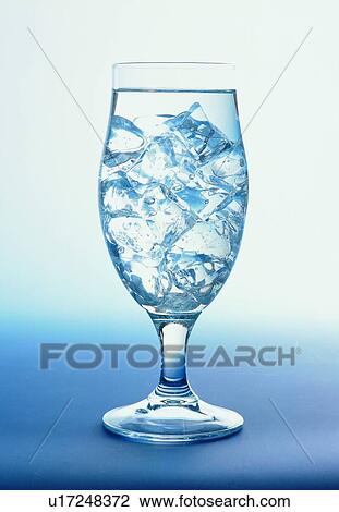 Stock Image - ice, water, glass. Fotosearch