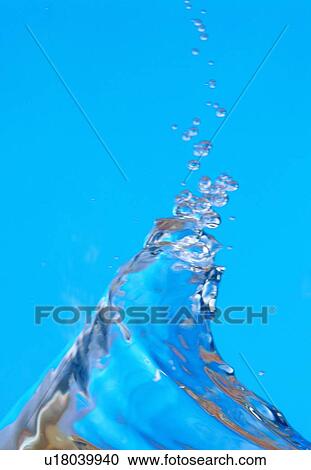 Stock Image - water, bubble, blue, vortex, ripple. Fotosearch