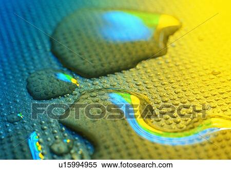 Stock Photography - water, drop, blue, close-up, yellow. Fotosearch