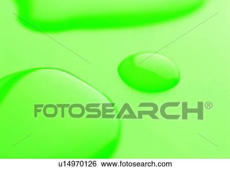 Stock Photograph - water, drop, green, close-up. Fotosearch