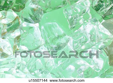 Picture - water, ice, green. Fotosearch