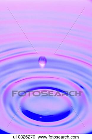 Stock Image - water, vortex, purple, drop, ripple. Fotosearch