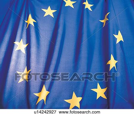 Stock Photo - banner, blue, close-up. Fotosearch