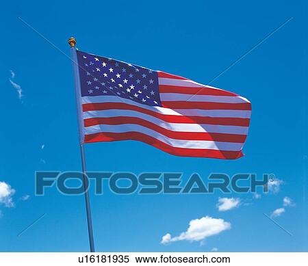 Stock Photography - flag post, waving, honor, fluttering, flapping, unfurl. Fotosearch