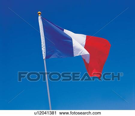 Stock Image - france, glory, flag pole, cloth, fine. Fotosearch