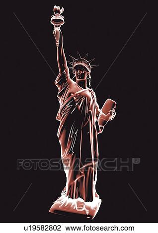 Stock Image - graphics, statue of liberty, model, black, appearance. Fotosearch