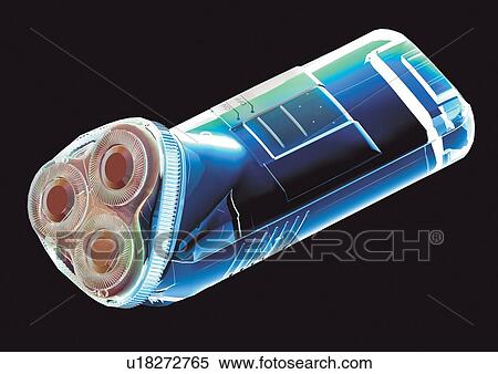 Stock Photography - shaver, automatic, electric shaver, appearance, black, black background. Fotosearch