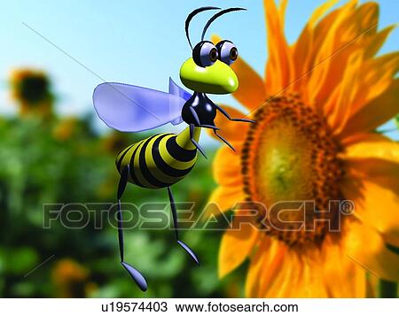3D, bee, cartoon, cute, animal View Large Photo Image Stock Image - 3D, bee, cartoon, cute, animal. Fotosearch