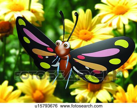 3D, butterfly, cartoon, cute, animal View Large Photo Image Stock Photograph - 3D, butterfly, cartoon, cute, animal. Fotosearch
