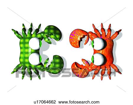 Stock Image - 3D, crab, cartoon, cute, animal. Fotosearch