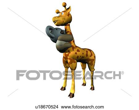 Picture - 3D, giraffe, cartoon, cute, animal. Fotosearch