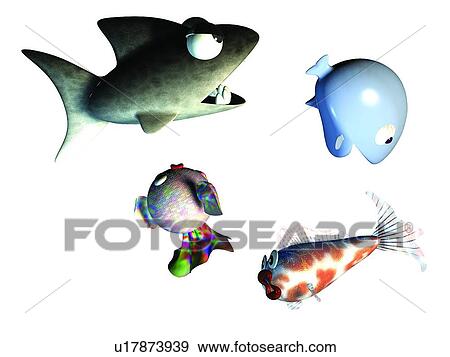 Stock Photo - 3D, shark, cartoon, cute, animal. Fotosearch