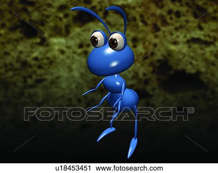 Bleu 3d Dessin Anime Mignon Animal Banque D Image U18453451 Fotosearch