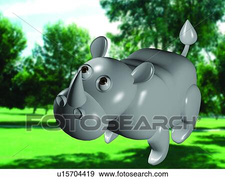 cartoon, 3D, cute, animal, gray, rhinoceros, forest View Large Photo Image Stock Photo - cartoon, 3D, cute, animal, gray, rhinoceros, forest. Fotosearch