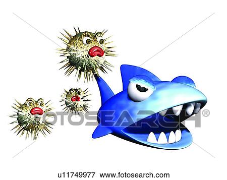 Stock Photo - cartoon, animal, shark, cute, 3D. Fotosearch
