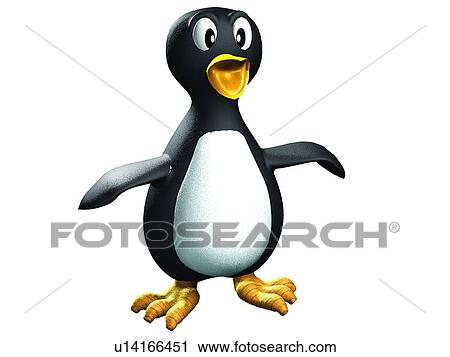 Stock Image - cute, 3D, penguin, cartoon, animal. Fotosearch