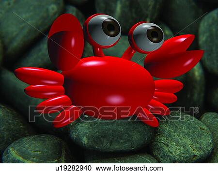 cute, rock, red, cartoon, crab, stone, animal View Large Photo Image Stock Image - cute, rock, red, cartoon, crab, stone, animal. Fotosearch