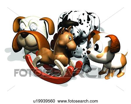 Stock Image - dog, cartoon, horse, cute, 3D. Fotosearch
