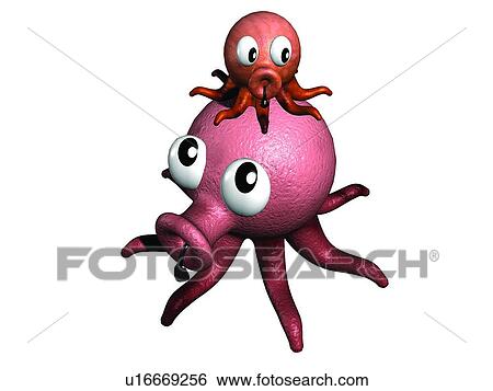 Stock Photograph - red, cute, taco, child, cartoon, animal. Fotosearch