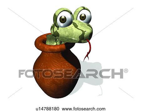 Stock Image - snake, cute, cartoon, 3D, animal. Fotosearch