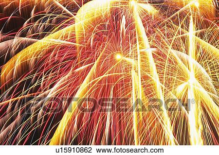 Multicolored Fireworks Exploding in the Night Sky, Long Exposure, Low Angle View View Large Photo Image Stock Image -  Multicolored Fireworks Exploding in the Night Sky, Long Exposure, Low Angle View. Fotosearch