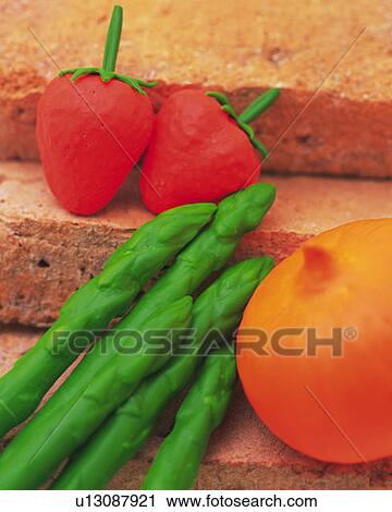 Stock Image - Clay Craft, Fruits and Vegetables, Close Up. Fotosearch