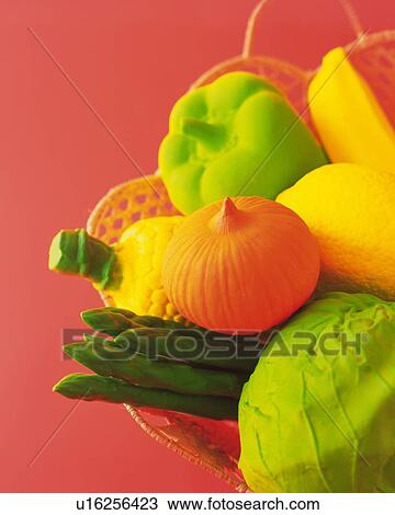 Stock Image - Clay Craft, Fruits and Vegetables, Close Up. Fotosearch