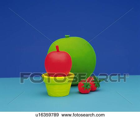 Clay Craft, Fruits, Front View View Large Photo Image Stock Photo - Clay Craft, Fruits, Front View. Fotosearch