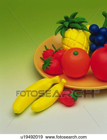 Clay Craft, Fruits, High Angle View View Large Photo Image Stock Photo - Clay Craft, Fruits, High Angle View. Fotosearch