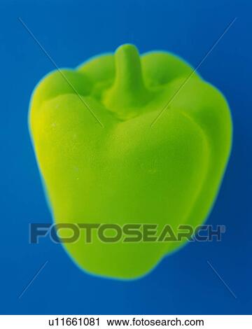 Stock Image - Clay Craft, Green Pepper, Close Up. Fotosearch